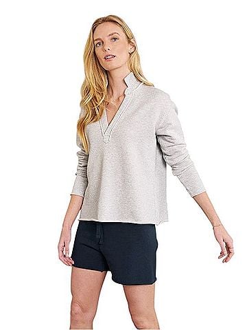 Frank & Eileen Gray Patrick Popover Henley Sweatshirt (view 1)