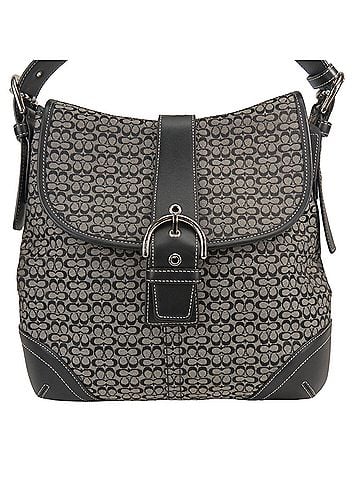 Coach Coach Mini Signature Shoulder Bag 6376 Canvas Leather Black Gray Crossbody Women's COACH (view 1)