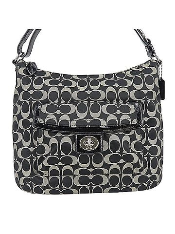 Coach Coach Signature Shoulder Bag F19232 Canvas Patent Leather Black Gray for Women COACH (view 1)