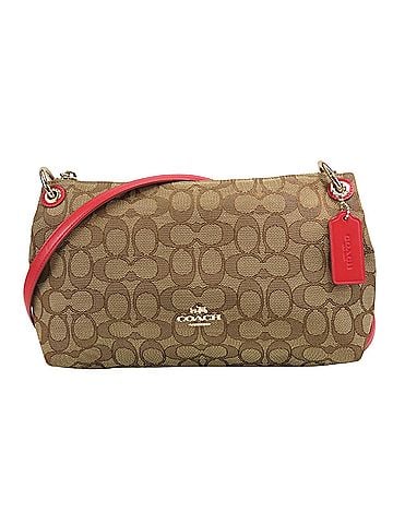 Coach Coach Shoulder Bag F55663 Signature Canvas Leather Beige Red Crossbody Women's COACH (view 1)