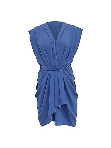 IRO Iro Wrap Effect Mini Dress in Blue Triacetate (view 1)