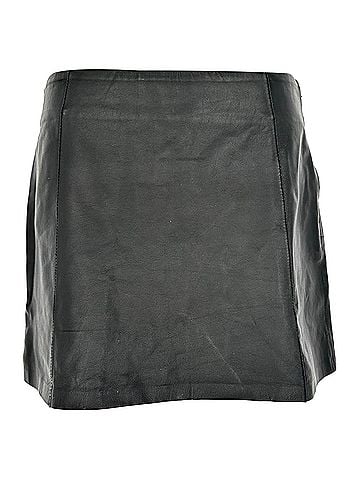 Alexander Wang Alexander Wang T. Mini A-Line Skirt in Black Lamb Leather (view 1)