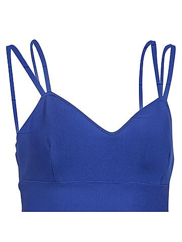 Herve Leger Herve Leger Strappy Mini Dress in Blue Rayon (view 2)