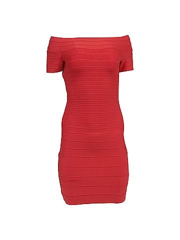 Herve Leger Herve Leger Bodycon Mini Dress in Red Rayon (view 1)