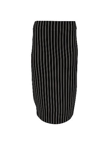 Max Mara Max Mara Pinstripe Pencil Skirt in Black Viscose (view 1)