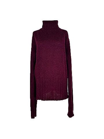 Ann Demeulemeester Ann Demeulemeester Turtleneck Sweater in Red Alpaca Wool (view 1)