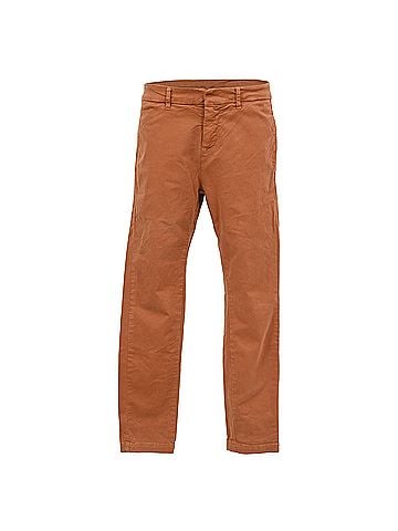 Nili Lotan Nili Lotan Slim Fit Jeans in Rust Orange Cotton (view 1)