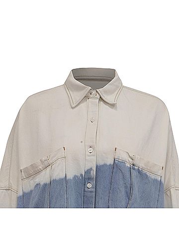 Dries Van Noten Dries Van Noten Tie-Dyed Button-Down Denim Shirt in Multicolor Cotton (view 2)