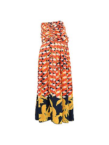 Dries Van Noten Dries Van Noten Printed Pleated Midi Skirt in Multicolor Silk (view 2)