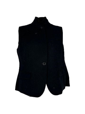 Dries Van Noten Dries van Noten Tailored Sleeveless Blouse in Black Wool (view 1)