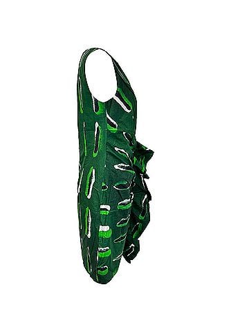 Dries Van Noten Dries Van Noten x Len Lye Ruched Abstract-Print Mini Dress in Green Cotton (view 2)