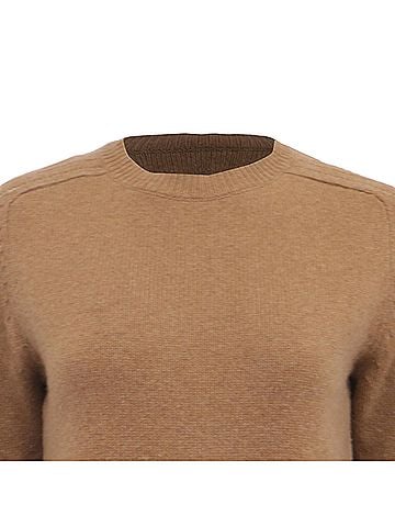Nili Lotan Nili Lotan Knitted Crewneck Sweater in Brown Merino Wool (view 2)