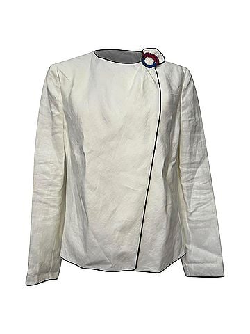 Giorgio Armani Giorgio Armani Appliqued Blazer in White Linen (view 1)