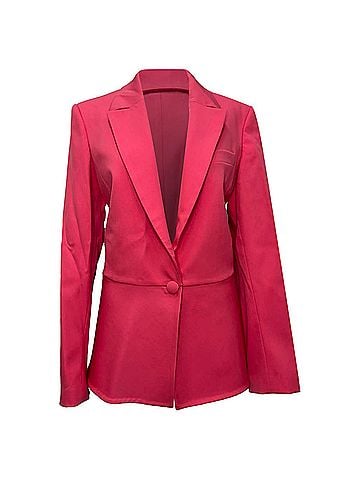 Oscar De La Renta Oscar De La Renta Single-Breasted Blazer in Pink Wool (view 1)