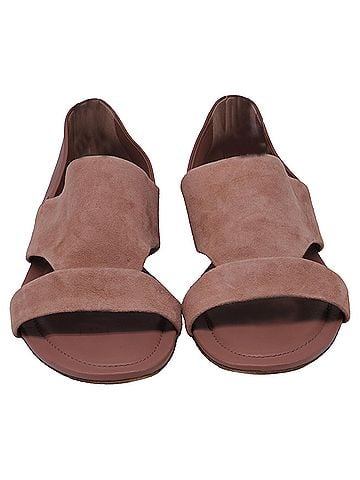 Tod's Tod's Slip-On Open-Toe Sandals in Rose Suede (view 2)