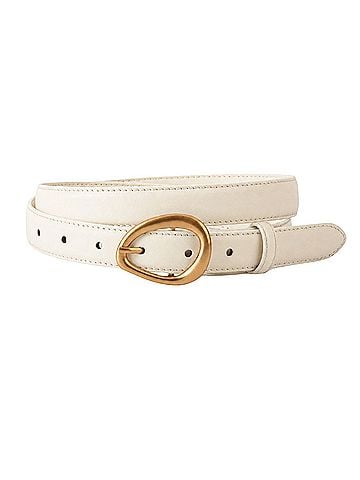 Most Wanted USA Basic Leather Belt with Asymmetrical Buckle Leather Belt (view 1)