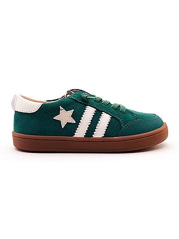 Old Soles Boy's Wos Runner Casual Sneaker in Emerald Suede (view 1)