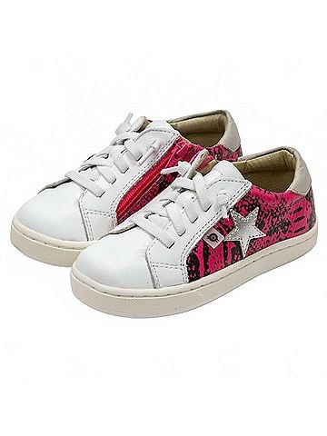 Old Soles Girl's Milky Way Comfort Shoes in Neon Pink Snake (view 2)