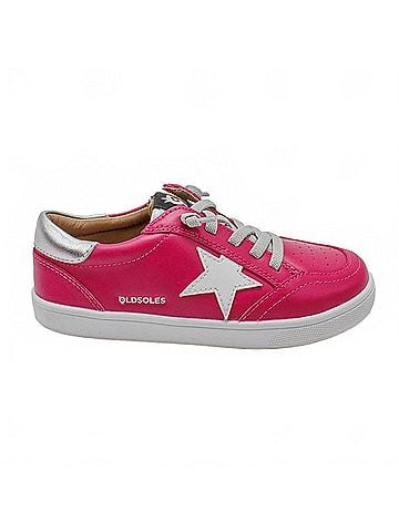 Old Soles Girl's Platinum Runner Low Top Sneaker in Fuchsia (view 1)