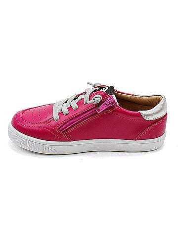 Old Soles Girl's Platinum Runner Low Top Sneaker in Fuchsia (view 2)