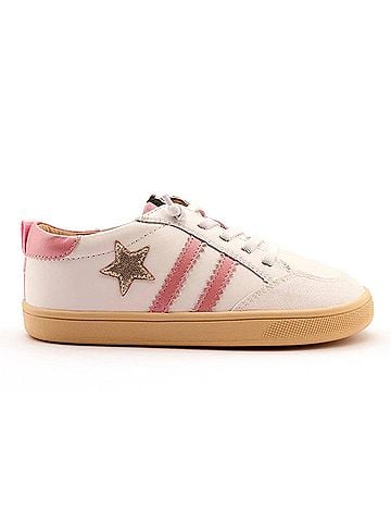 Old Soles Girl's Wos Runner Casual Sneaker in Snow/Gold (view 1)