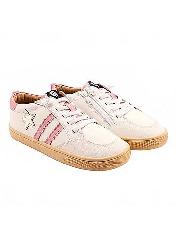 Old Soles Girl's Wos Runner Casual Sneaker in Snow/Gold (view 2)