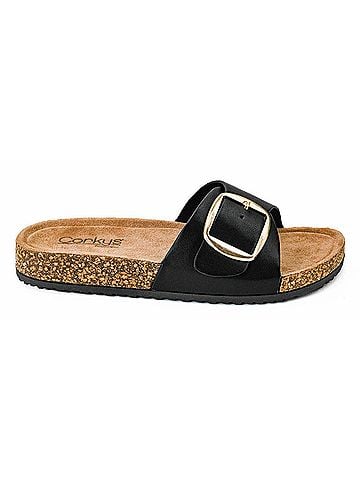 Corkys Women's Footwear Road Trip Sandal in Black (view 1)