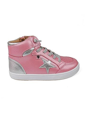 Old Soles Toddler's Starling High Top Leather Sneaker in Pearlised Pink (view 1)