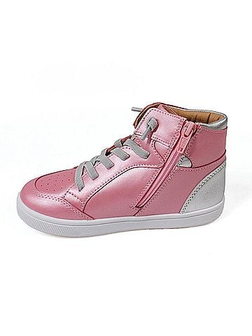 Old Soles Toddler's Starling High Top Leather Sneaker in Pearlised Pink (view 2)