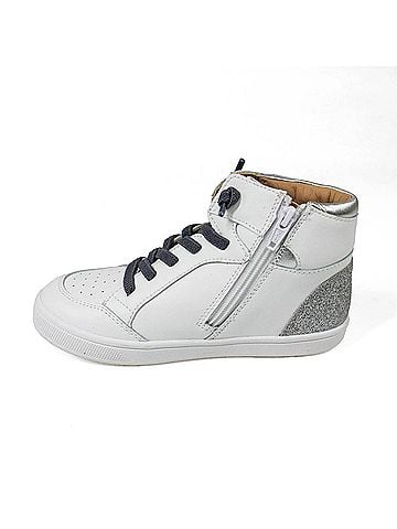 Old Soles Toddler's Starling High Top Leather Sneaker in Snow (view 2)