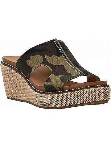 Corkys Women's Kiss N Tell Wedge Sandal in Camo (view 1)