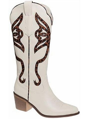 Pierre Dumas Women's Whitney-8 Western Boots in Ivory (view 1)