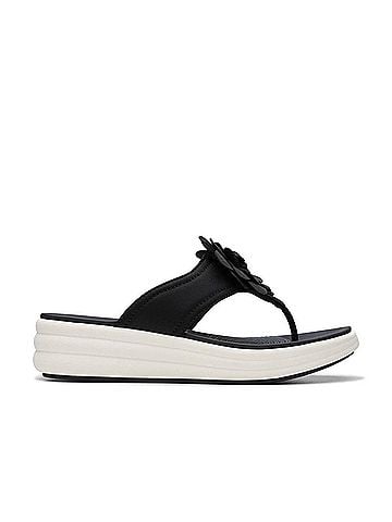 Clarks Women's Drift Flora Sandal in Black (view 1)