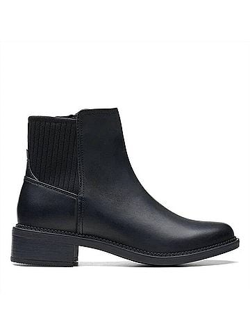Clarks Women's Maye Palm Boots in Black Leather (view 1)