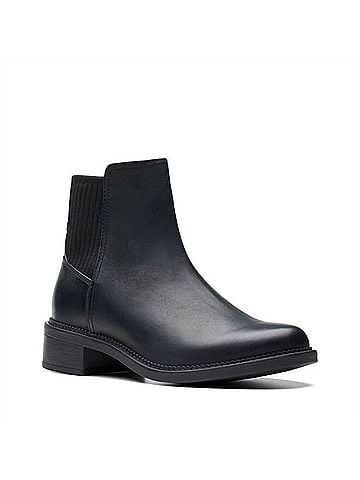 Clarks Women's Maye Palm Boots in Black Leather (view 2)