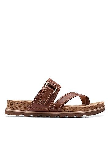 Clarks Women's Yacht Beach Sandal in Tan Leather (view 1)
