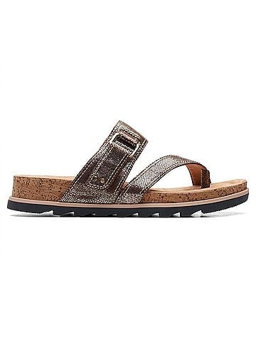 Clarks Women's Yacht Beach Sandal in Bronze Metallic (view 1)