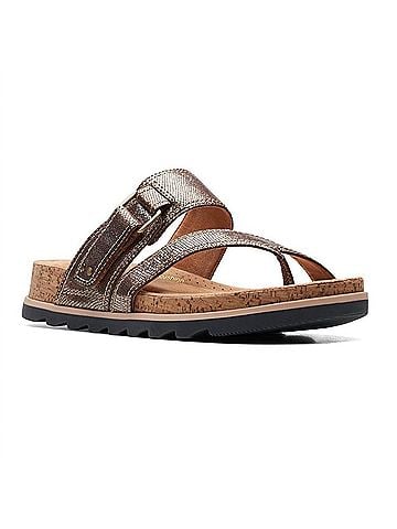 Clarks Women's Yacht Beach Sandal in Bronze Metallic (view 2)