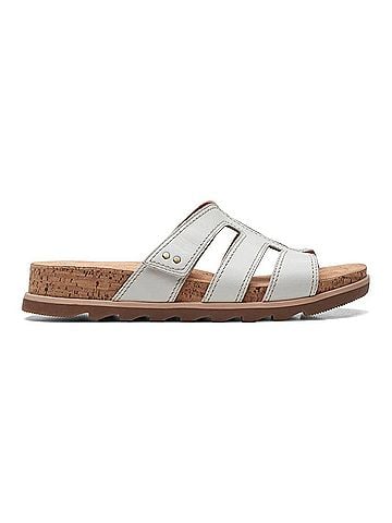 Clarks Women's Yacht Coral Sandal in White Leather (view 1)