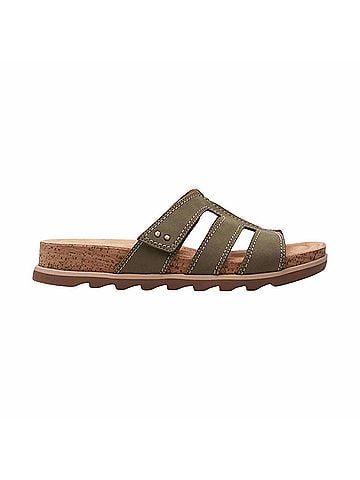 Clarks Women's Yacht Coral Sandal in Olive Nubuck (view 1)