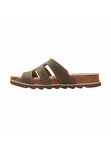 Clarks Women's Yacht Coral Sandal in Olive Nubuck (view 2)
