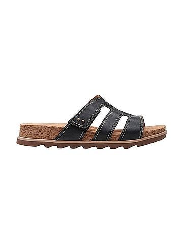 Clarks Women's Yacht Coral Sandal in Black Leather (view 1)