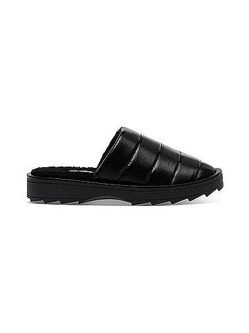 Steve Madden Women's Chex Quilted Faux Fur Lined Slippers in Black (view 1)