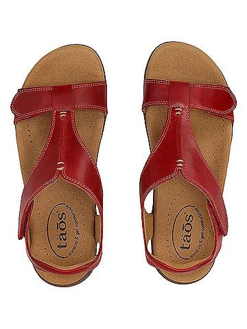 Taos Women's The Show Sandal in Red (view 2)