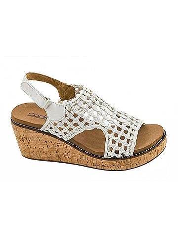 Corkys Women's Carley Wedge Sandals in Ivory Woven (view 1)