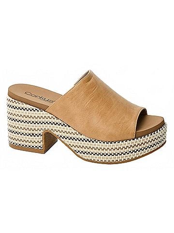 Corkys Women's Totally Buggin Wedge Sandals in Caramel (view 1)