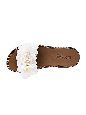 Corkys Women's Wildflower Wedge Sandals in White (view 2)
