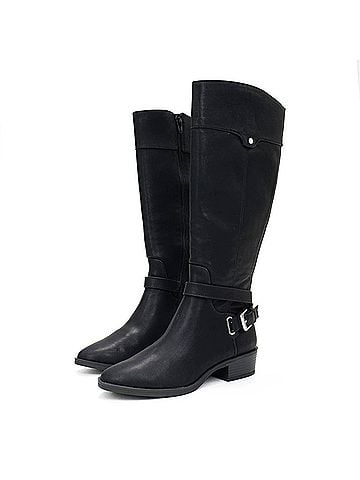 Style&Co Women's Bennon Block Heel Knee High Boots in Black (view 2)