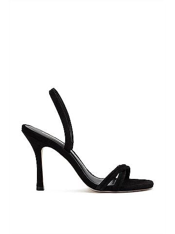 Larroudé Women's Annie Sandal in Black Suede (view 1)