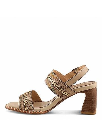 Spring Step Women's Starstud Leather Sandals in Beige Multi (view 2)